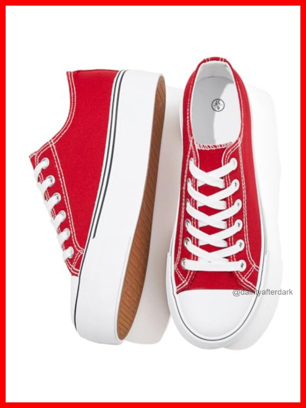 Women's Platform Sneakers Canvas Lace-Up Casual Walking Shoes